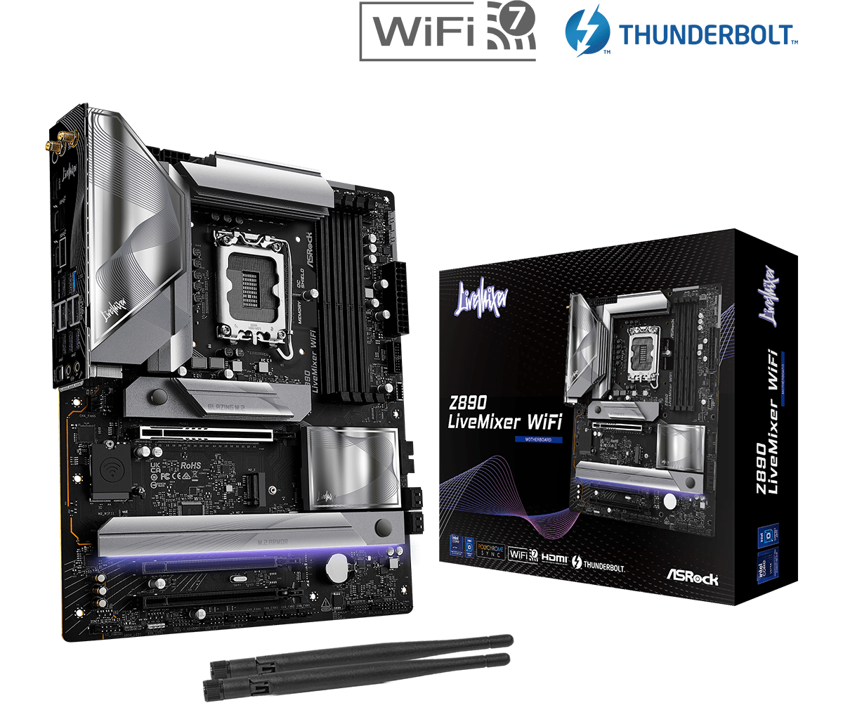 ASRock Z890 LiveMixer WiFi LGA 1851 ATX Motherboard - Newegg.com